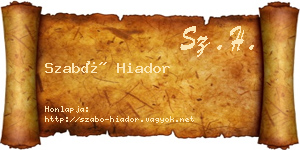 Szabó Hiador névjegykártya